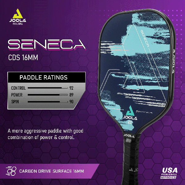 JOOLA Seneca 16mm Pickleball Paddle Carbon Drive Surface Pickleball